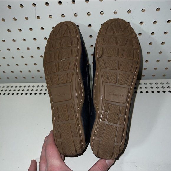 Clarks Dameo Swing Womens Leather Driving Loafers Moccasins Size 6.5 M Navy Blue - Picture 7 of 8